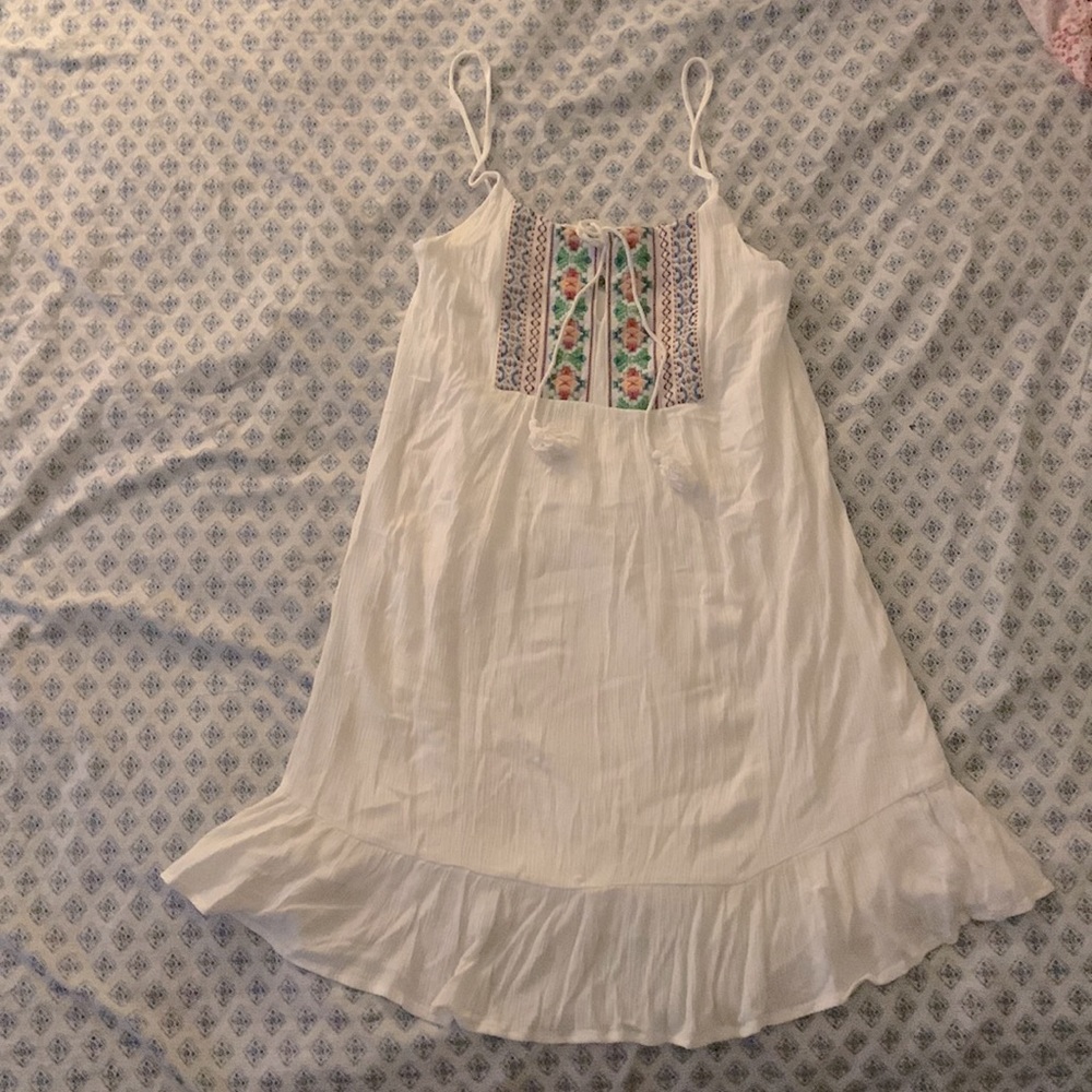 white boho sun dress